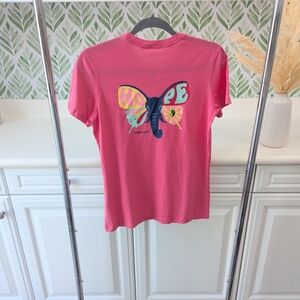 Ivory Ella Pink Butterfly Hope Yin Yang T-shirt